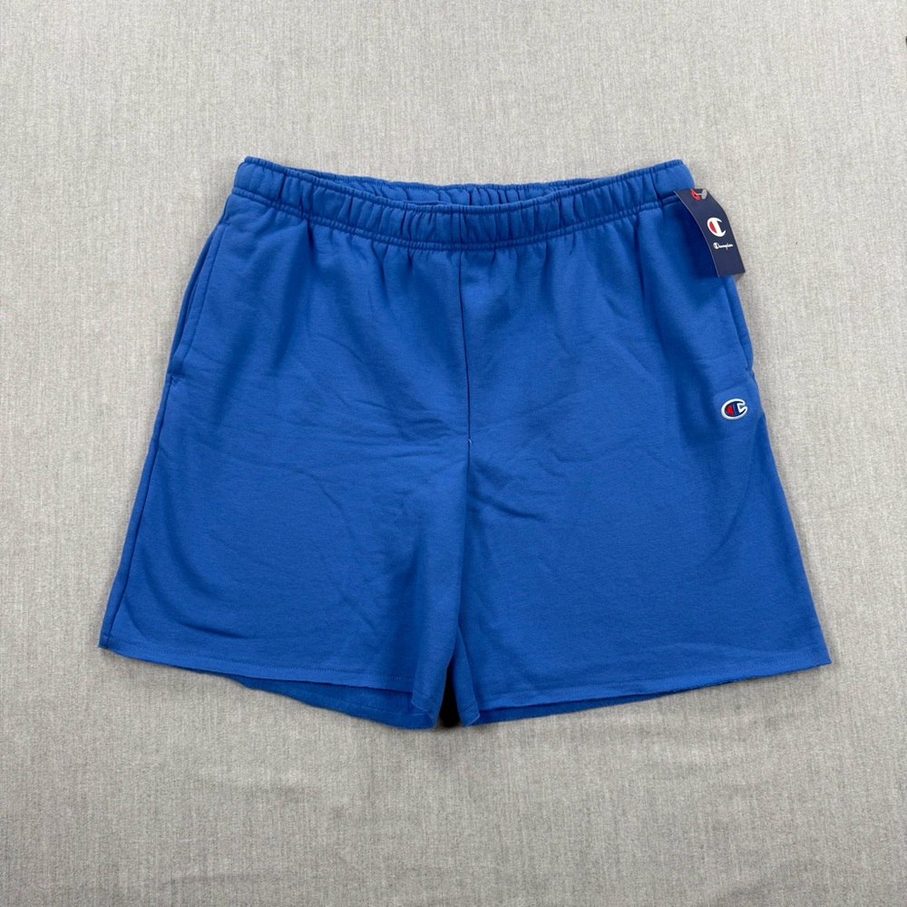Champion Odyssey FLC Blue Athletic Shorts with Logo Patch